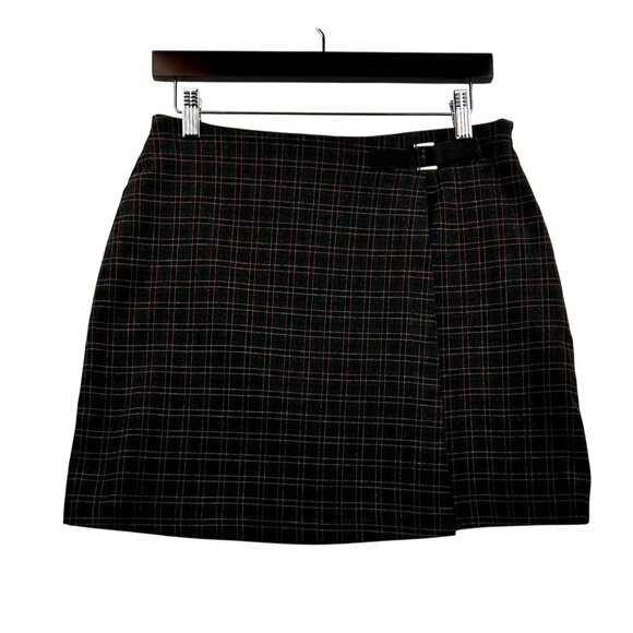 Tangents Plaid Wrap Dark Academia Preppy 90s Throwback Mini Skirt Sz 7/8 - Picture 3 of 8